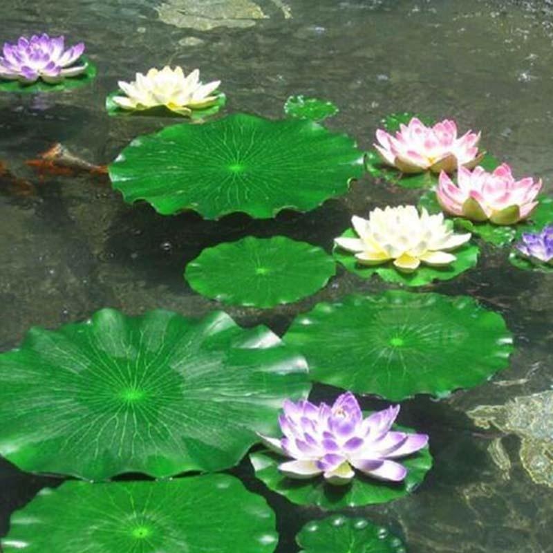 Aquarium Plant Substrate - Foglie di Loto Artificiali Senza Fiori